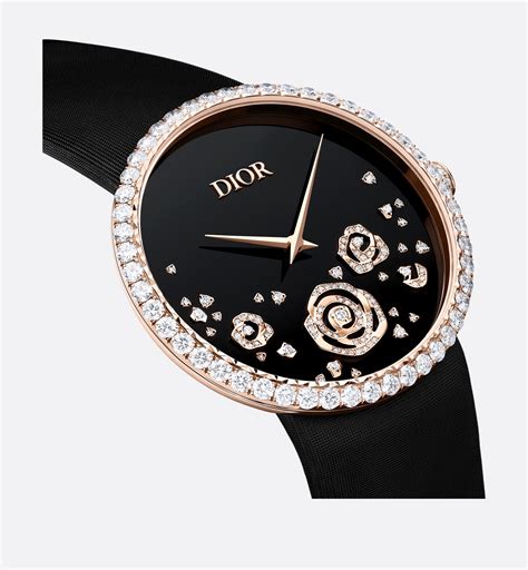 La D de Dior Rose Couture Ø 38 mm, Pink Gold, Onyx and 